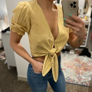 Abercrombie Linen Crop Top